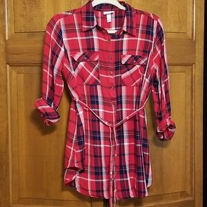 Isabel Maternity Plaid Top